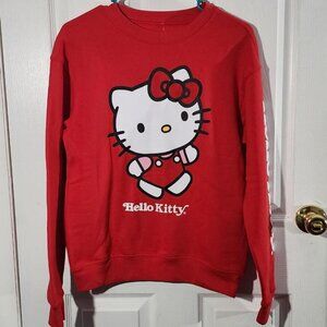 Hello Kitty Red Graphic Crewneck Pullover Sweatshirt